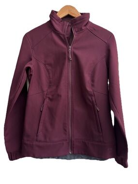MOUNTAIN HARDWEAR Jacket Womens Small burgundy Purple Full Zip Soft Shell